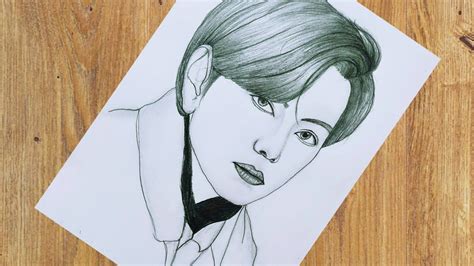 bts v photos drawing easy|Easy way to draw BTS Kpop .